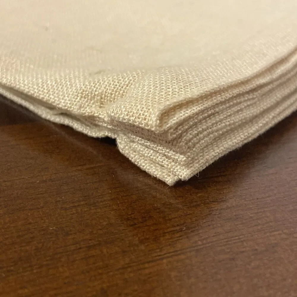 Vtg Soviet Union Linen Napkins NOS NWT USSR Hand Made Cross Stitch Embroidered